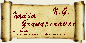 Nadja Granatirović vizit kartica